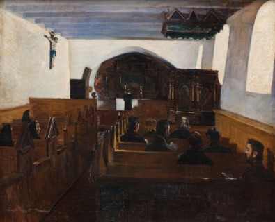 A church service on the Island of Mors, Jutland, 1893. Creator: Fridolin Johansen.