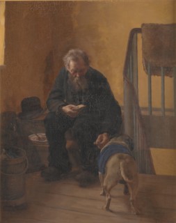 Man and dog, 1893. Creator: Gustav Vermehren.