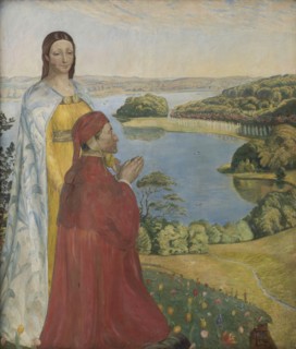 Dante and Beatrice in Paradise, 1895. Creator: Poul S. Christiansen.