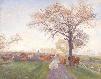 Dairy cows at Dyrehavegård, 1895. Creator: Theodor Esbern Philipsen.
