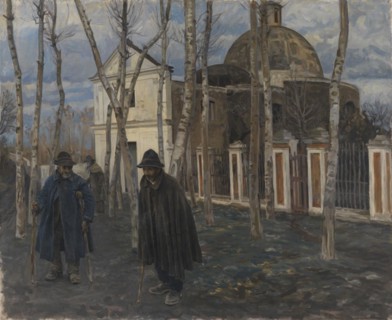 Beggars outside S. Giuliano, near Pompeii. 1904-05, 1904-1905. Creator: Peter Hansen.