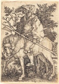 Halberdier on Horseback, 1520s. Creator: Barthel Beham.