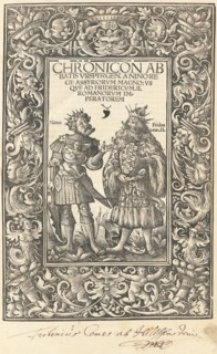 Chronicon Abbatis Urspergen, 1515. Creators: Daniel Hopfer, Burchard of Ursperg.