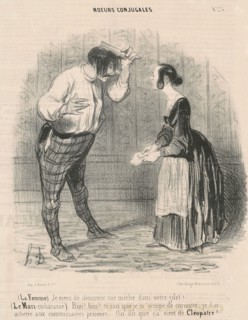 La femme. Je viens de découvrir une mèche..., 1840. Creator: Honore Daumier.