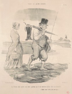 La femme doit suivre son mari ..., 19th century. Creator: Honore Daumier.