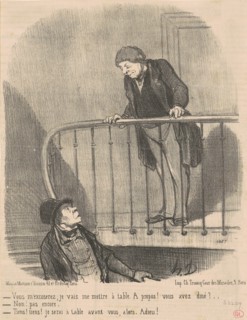 Vous m'excuserez: je vais me mettre a table ..., 19th century. Creator: Honore Daumier.