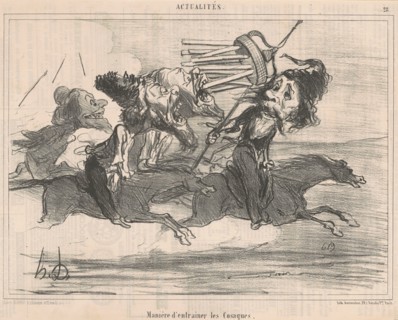 Maniére d'entrainer les cosaques, 19th century. Creator: Honore Daumier.
