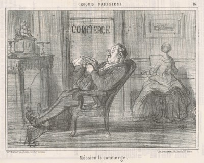 Mossieu le concierge, 19th century. Creator: Honore Daumier.