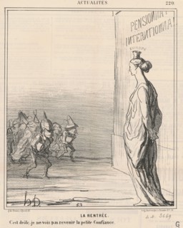 La rentrée, 19th century. Creator: Honore Daumier.