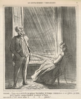 Madame ...Nous voici ... au quinze Novembre, 19th century. Creator: Honore Daumier.