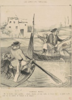 Combat Naval, 19th century. Creator: Honore Daumier.