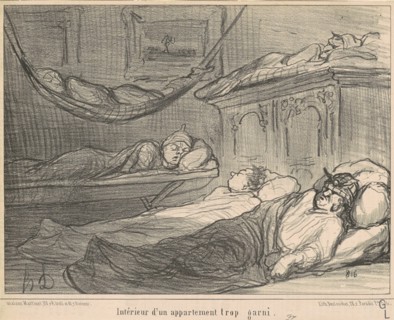 L'Interieur d'un appartement trop garni..., 19th century. Creator: Honore Daumier.
