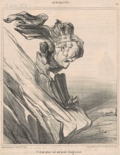 S'étant placé sur une pente dangereuse, 19th century. Creator: Honore Daumier.