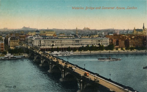'Waterloo Bridge and Somerset House, London', c1910.  Creator: Unknown.