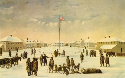 'Interior of Fort Garry c.1850: Winnipeg, Manitoba', 1941. Creator: H. A. Strong.
