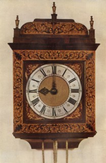 'Thirty-Hour Striking Hanging Clock in Inlaid Marqueterie Case', 1947. Creator: Unknown.