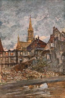 'En Alsace; Thann: le quartier ruine', 1915. Creator: Charles-Jules Duvent.