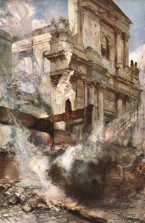 'Arras; Incendie de la Cathedrale d'Arras',1915 (1924). Creator: Francois Flameng.