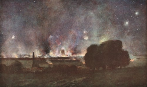 'Arras; Arras en feu (nuit 5 au 6 juillet 1915) Vue prise de Maroeuil', 1915 (1924). Creator: Unknown.