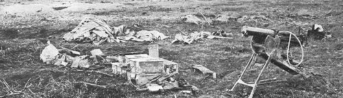 'La bataille de Champagne; Des gages de notre succes, equipements abandonnes par...1915 (1924). Creator: Unknown.