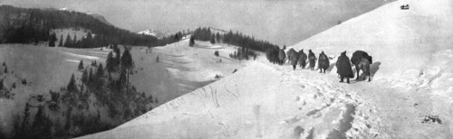 'La tragique retraite Serbe; La traversee des montagnes d'Albanie: le passage de..., 1915 (1924). Creator: Unknown.