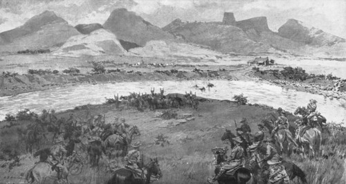 'En Afrique, La fin du general Beyers, tue dans sa fuite, au milieu du Vaal', 1914 (1924). Creator: Unknown.