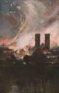 'Verdun; Bombardement de Verdun avec des obus incendiaires (nuit du 25 au 26 mars 1916)', (1924) Creator: Francois Flameng.