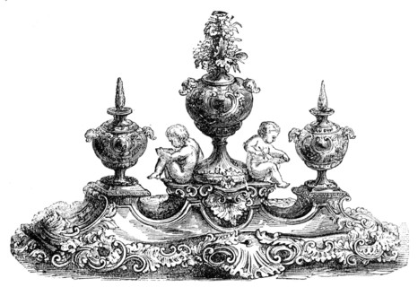 Silver-gilt Inkstand for Presentation by Her Majesty to the King of Siam, 1856.  Creator: Unknown.