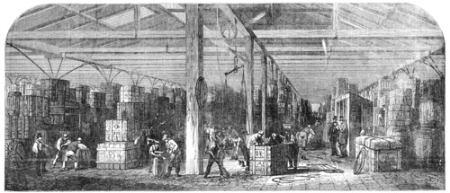 The Great Tobacco Warehouse, at the London Docks, 1856.  Creator: Unknown.