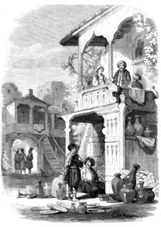 Café, at Karasu-Bazar - sketched by Willibald Richter, 1856.  Creator: Unknown.