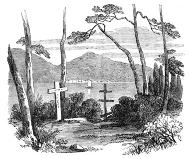 English and Russian Burial-ground, at Nagasaki, secured by treaty, November 1855, (1856).  Creator: Unknown.