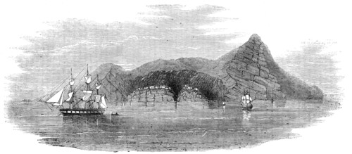 Pitcairn's Island - sketched from H.M.S. "Amphitheatre", 1856.  Creator: Unknown.