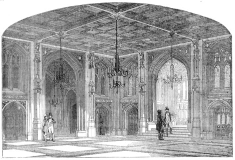 Lower Waiting-Hall, House of Commons, 1856.  Creator: Unknown.