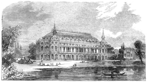 The Music-Hall to be erected in "The Surrey Zoological Gardens", 1856.  Creator: Smyth.