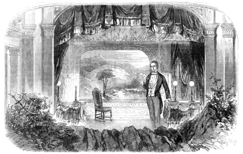 Mr. W. S. Woodin's Entertainment, "The Olio of Oddities" - scene, "The Lakes", 1856.  Creator: Smyth.
