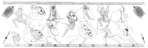 Figures upon a Vase recently found at Cumae, 1856.  Creator: Unknown.