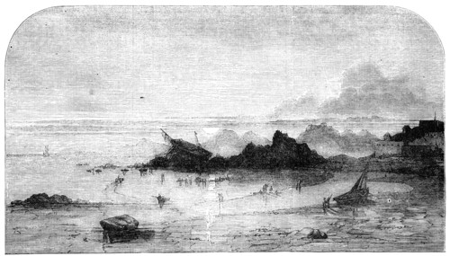 Wreck of "The Amelia", on the Hermitage Rocks, Jersey, 1856.  Creator: Unknown.