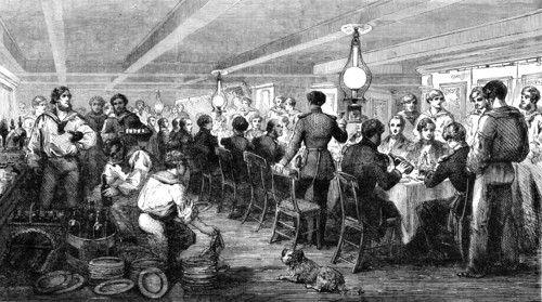 Entertainment to Admiral Dundas on board H.M.S. "Wellington" - Baltic Fleet, 1856.  Creator: Unknown.