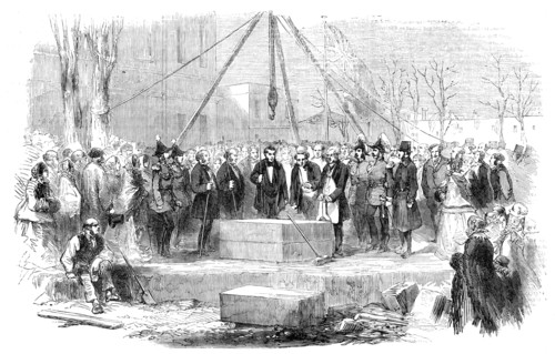 The Lord-Lieutenant laying the Foundation-Stone of the New Museum, at Dublin, 1856.  Creator: Unknown.
