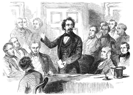 The Dulwich College Charity Meeting at the Adelphi Theatre, 1856.  Creator: Unknown.