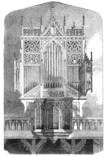 New Organ in the Restored Abbey Church, Sherborne, Dorset, 1856.  Creator: Unknown.
