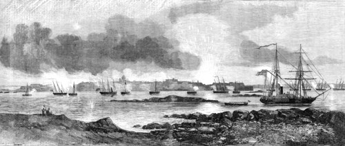 The Attack on Sveaborg, 1856.  Creator: Unknown.