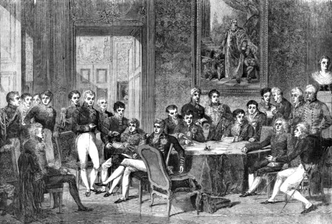 The Congress of Vienna: Sitting of the Plenipotentiaries of the Eight Powers who Signed the Treaty o Creator: Unknown.