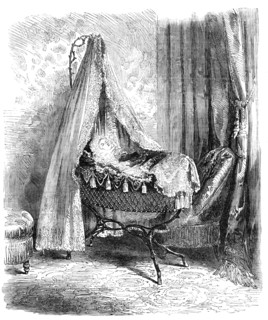 The Imperial Prince in his Cradle - from a photograph taken at the Tuileries, by M. Richebourg,  Creator: Unknown.