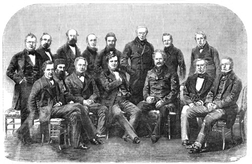 The Peace Plenipotentiaries - from a photograph by Mayer Brothers, and Pierson, of Paris, 1856.  Creator: Unknown.