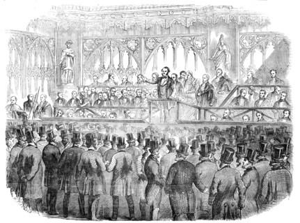 The Common Hall on Corporation Reform, in Guildhall, 1856.  Creator: Henry Fitzcook.
