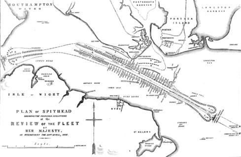 Plan of Spithead showing the Proposed Evolutions at the Review of the Fleet by Her Majesty, on Wedne Creator: Unknown.