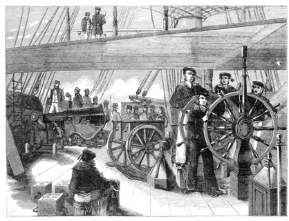 The Grand Naval Review, at Spithead: Main-Deck of "The Blenheim" - sketched by J. W. Carmichael, 185 Creator: Unknown.