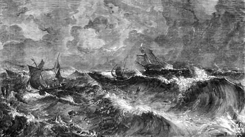 The Sea-Scape - painted by A. Clint - from the Exhibition of the National Institution, 1856.  Creator: Harvey Orrin Smith.