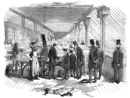 Visit of the Prince of Wales and Prince Alfred to Messrs. Day and Son's Lithographic Establishment,  Creator: Day & Son.